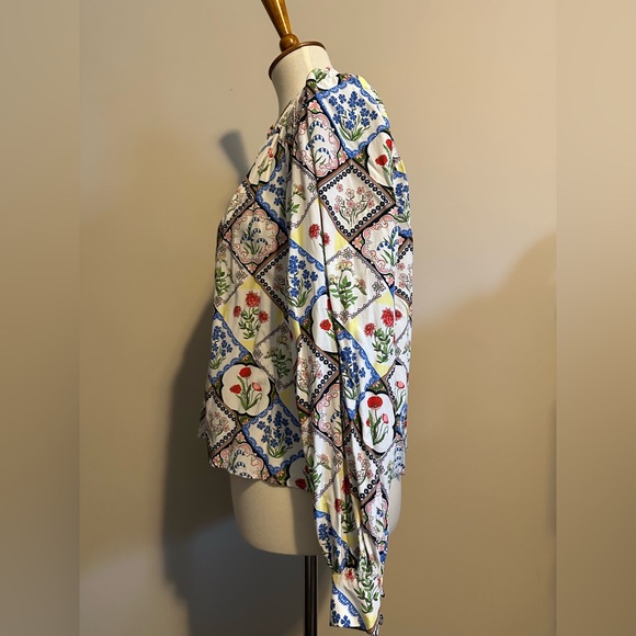 Boden Placement Print Wild Bluebell Blouse - Picture 7 of 13